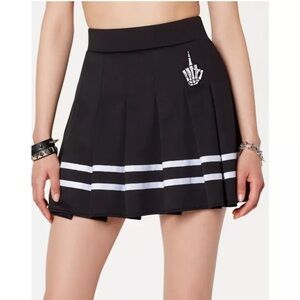 Spencer’s middle finger black pleated mini skirt